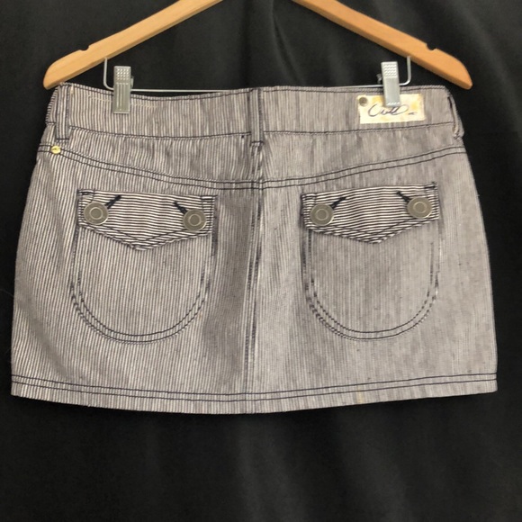 O’Neill striped 100% mini skirt rope tie up at waist 5 pockets Sz 7 - Picture 2 of 10